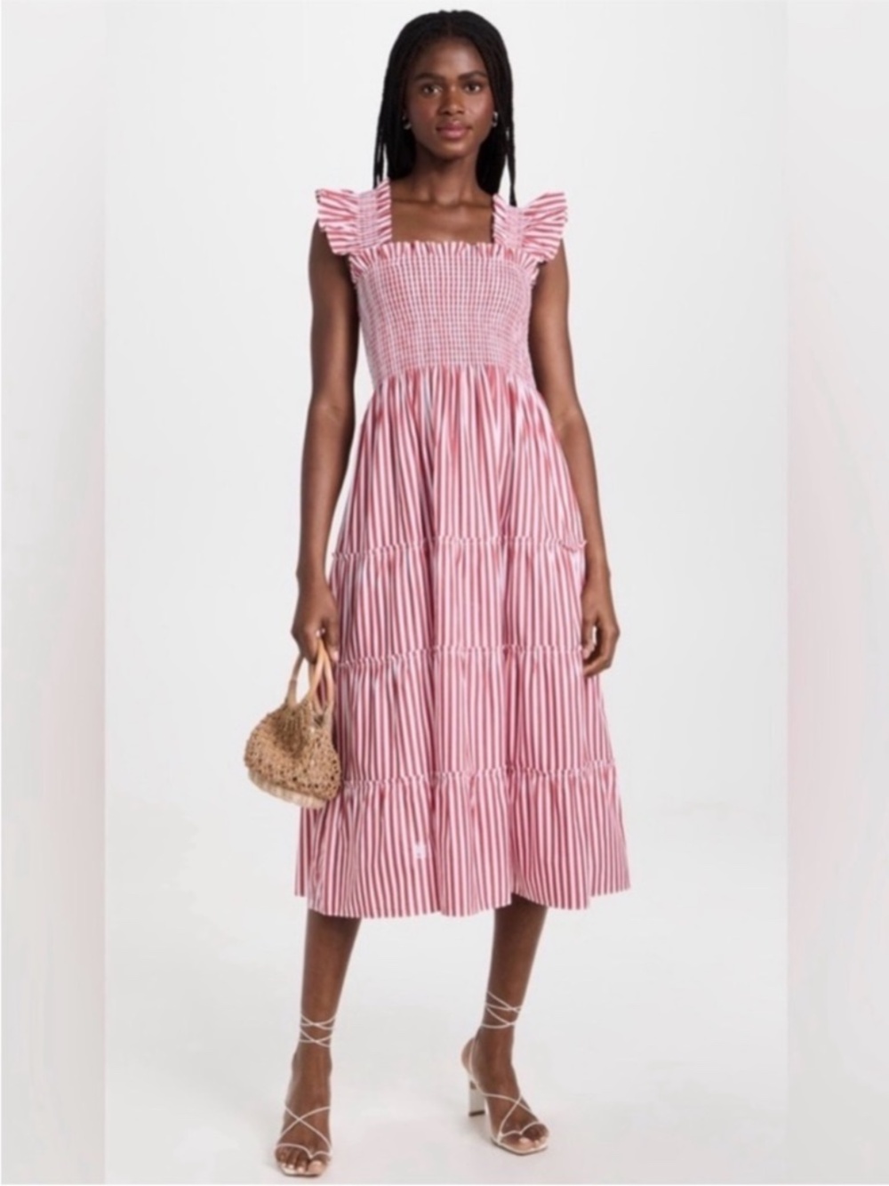 Hill House Home Ellie Nap Dress in Cherry Stripe, Size XS